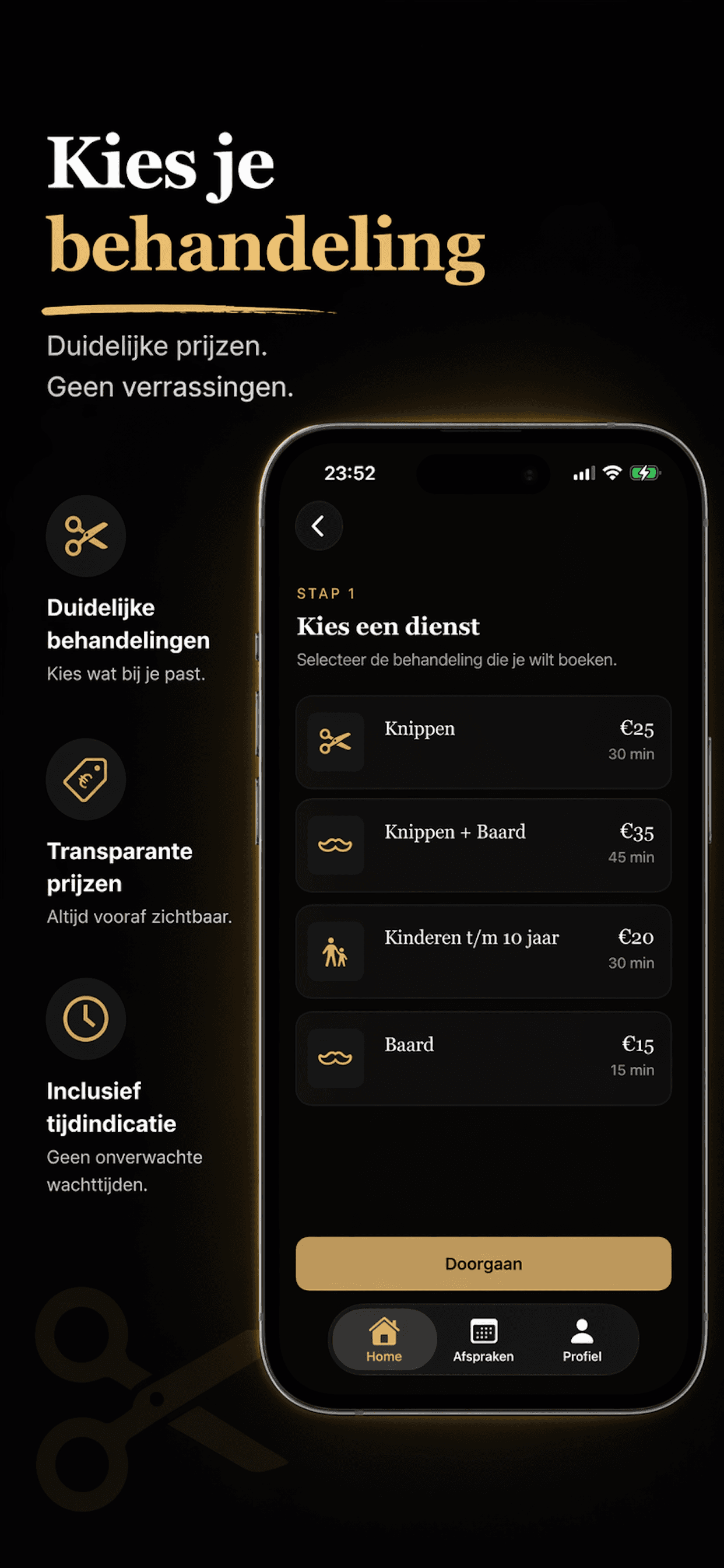 Barbershop 070 app behandelingen